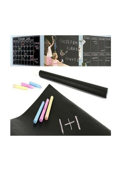 Büyük Boy Yapışkanlı Kara Tahta Sticker Blackboard 45 x 200 cm + Tebeşir fiyatları