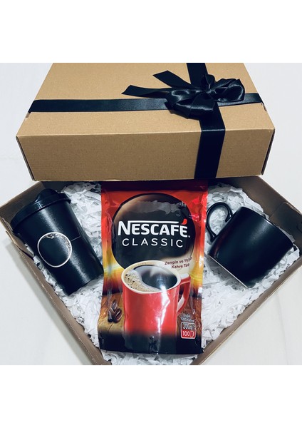 Nescafe 200 Gr & Kapaklı Kahve Bardağı & Kupa Bardak Hediye Seti