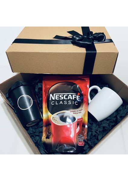 Nescafe 200 Gr & Kapaklı Kahve Bardağı & Kupa Bardak Hediye Seti