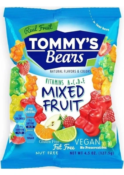 Tommy's Bears Glutensiz Vegan Tropik Meyveli 128 gr