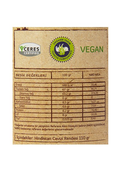 Organik Hindistan Cevizi Rendesi 110 gr