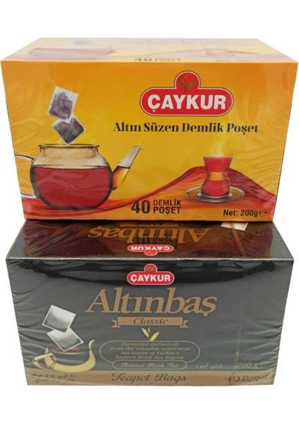 Altın Süzen ve Altınbaş Demlik Poşet Çay 200 gr - 40'lı