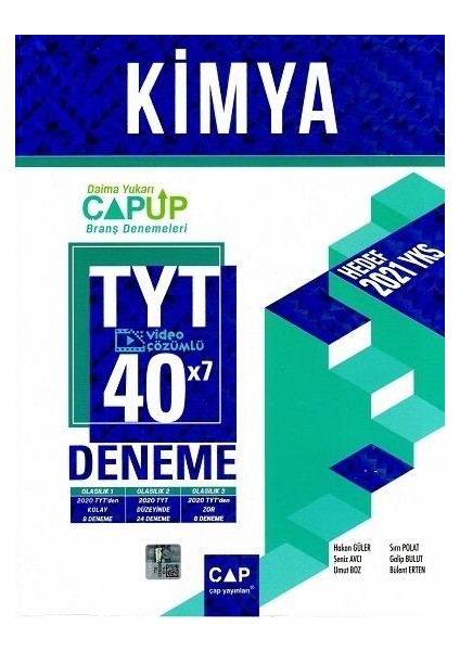 Çap Yayınları TYT Kimya 40 x 7 Up Deneme - Hakan Güler