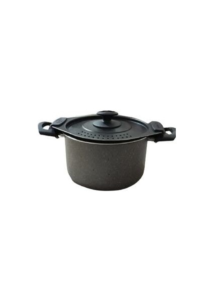 Siyah Makarna Tenceresi Spaghetti Pot 20 cm Tencere Süzgeçli 20CM