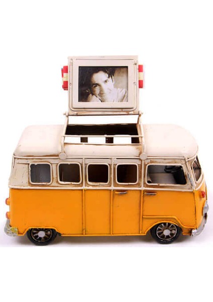 Dekoratif Metal Minibüs Kalemlik ve Çerçeveli