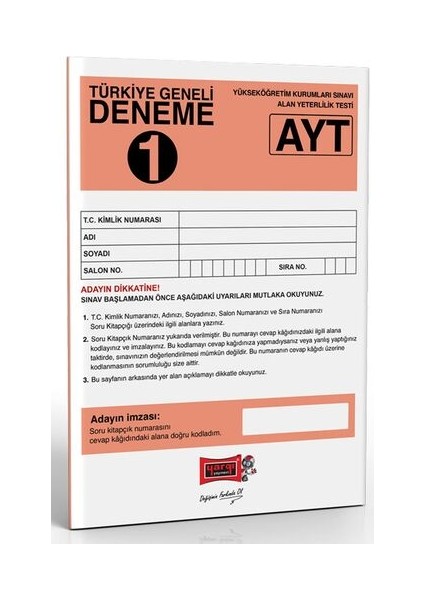 Yargı Yayınevi AYT Türkiye Geneli Deneme 1