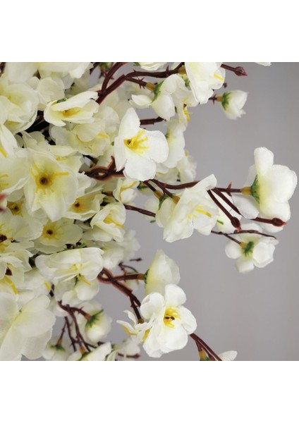 Yapay Ağaç Bahar Dalı Japon Kiraz Çiçeği Beyaz Plastik Saksılı 90 cm Beyaz fırsatları
