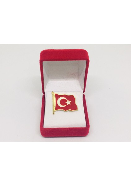 Büyük Dalgalı Türk Bayrağı Yaka Rozeti