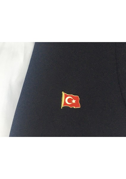 Büyük Dalgalı Türk Bayrağı Yaka Rozeti