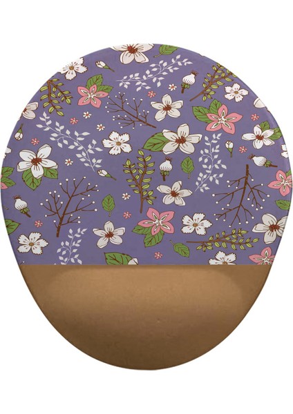 Çiçekler 5 Oval Bilek Destekli Mouse Pad