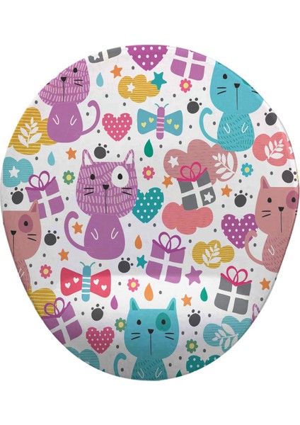 Kediler Oval Bilek Destekli Mouse Pad