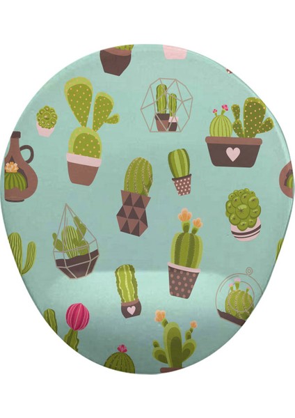 Kaktüsler Oval Bilek Destekli Mouse Pad