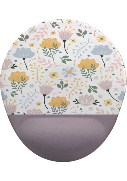 Çiçekler 3 Oval Bilek Destekli Mouse Pad