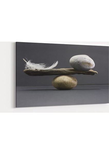 Taş ve Tüy Denge Kanvas Tablo 75 x 50CM fiyatları
