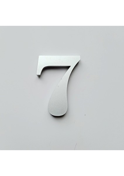 Yapışkanlı Metalik Gri Kapı Numarası 5 cm