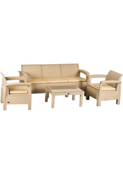 Amazon Bahçe ve Balkon Seti Bej Minder Oturma Grubu Cappuccino Renk