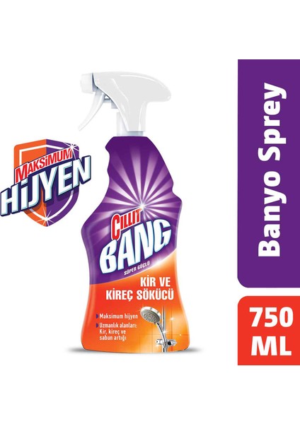 Cillit Bang Banyo ve Mutfak Temizleyici Yağ Çözücü & Kireç Sökücü Sprey 2'li Set (2x750 ml)