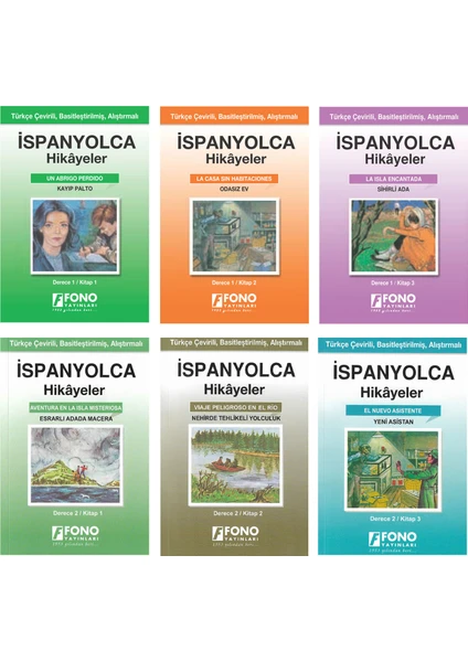 Fono Yayınları Ispanyolca-Türkçe Hikayeler (6 Kitap Set) (Derece 1-2)