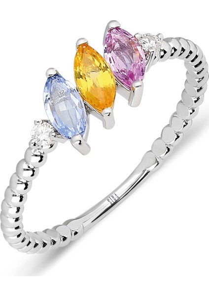 Rainbow Yüzük - Beyaz Altın