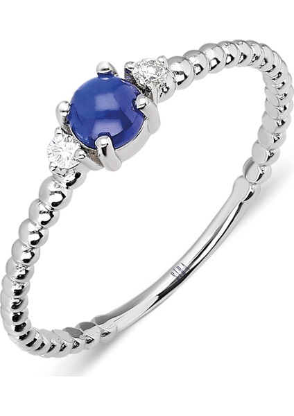 Triple Beads Yüzük - Beyaz Altın