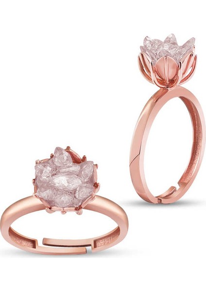 Gümüş Beyaz Lotus Çiçeği Yüzük