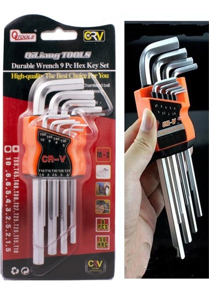 Qiliang Düz Allen Anahtar Takımı 9'lu