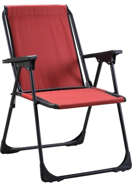 Vip Katlanır Koltuk Piknik Plaj Sandalyesi Kamp Sandalyesi Kırmızı