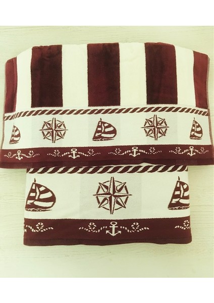 Pusula Havlu Takımı- 1 AD.100X150 ve 1 AD.50X90 Havlu Bordo fiyatları