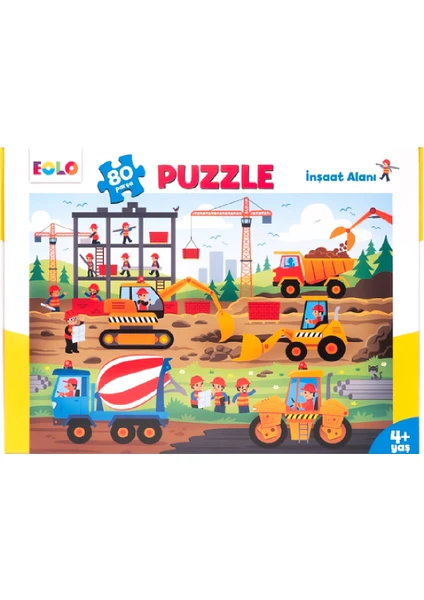 Eolo 80 Parça Yer Puzzle İnşaat Alanı