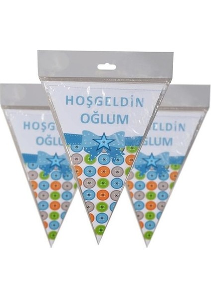 Hoşgeldin Oğlum Üçgen Flama 10LU