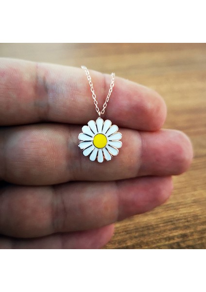 Rose Gümüş Papatya Kolye modelleri