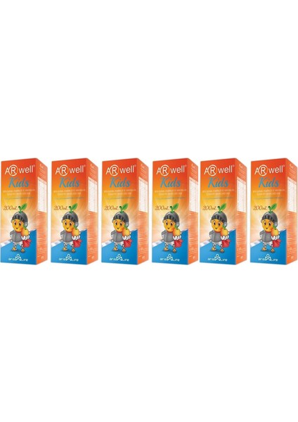 Kids Betaglukan Vitamin ve Mineraller Sıvı Şurup 200 ml 6'lı Paket