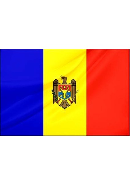 Moldova Ülke Bayrağı Parlak Kumaş 50 x 75 cm