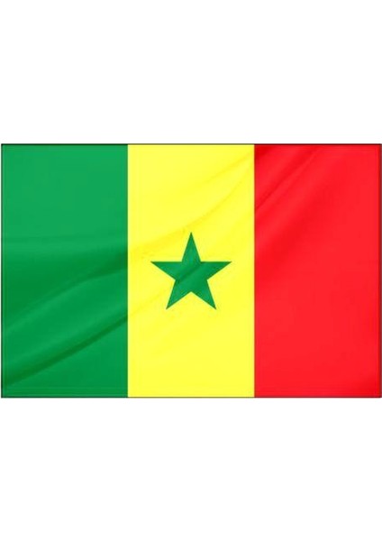 Senegal Ülke Bayrağı Parlak Kumaş 50 x 75 cm