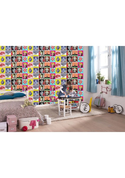 Kendinden Yapışkanlı Popart 2 Desenli Pvc Karo 20X20 cm 6'lı Paket