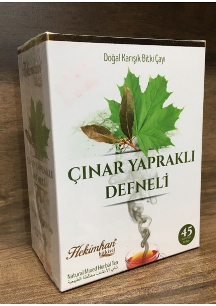 Bitkisel Çınar Yapraklı ve Defneli Doğal Karışık Bitki Çayı 45 Süzen Poşet-90 gr