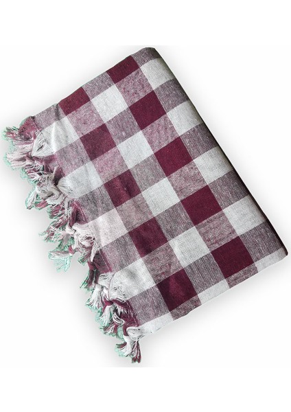 Deniz Marketim Yerli Masa Örtüsü Sofra Bezi Piknik Örtüsü 140 x 140 cm Bordo