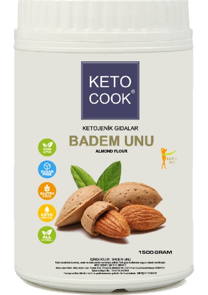 Ketojenik Glutensiz Badem Unu ( Almond Flour ) 1500 gram