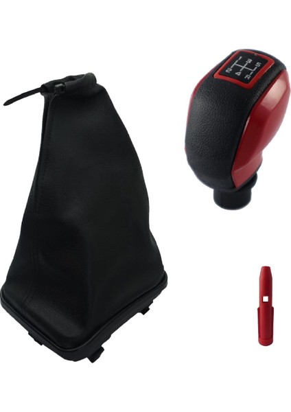 Fiat Linea Kırmızı Spor Vites Topuzu ve Çerçeveli Vites Körüğü