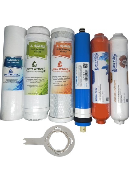 Açık Kasa Su Arıtma Cihazlarına Uygun Vontron 75 Gpd Mebranlı 6 Li Mineral Filtre Seti