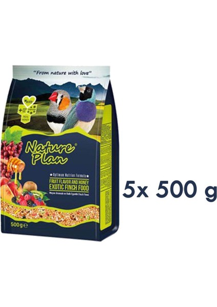Meyve Aromalı + Ballı Exotic Finch Yemi 500 G x 5 Adet