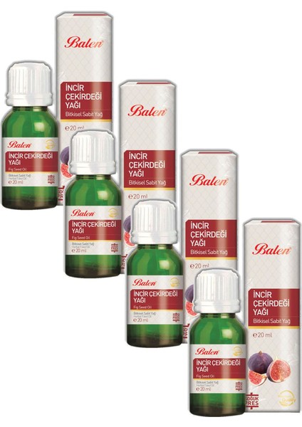 4 Lü Balen Incir Çekirdeği Yağı, (Soğuk Pres) 20 ml