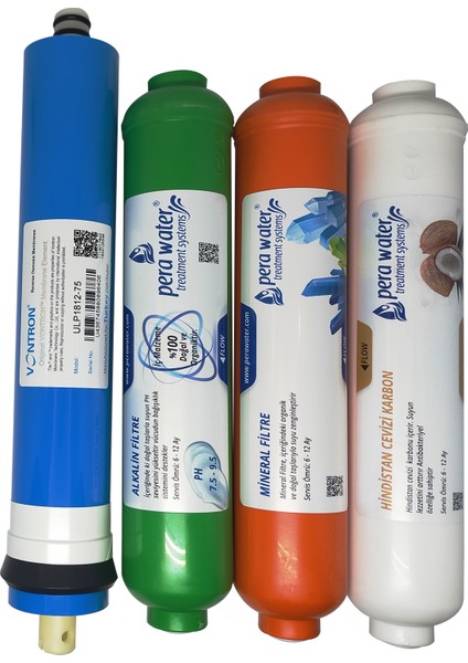 Tüm Su Arıtma Cihazlarına Uygun Vontron Mebran+Alkali+Mineral+ Tatlandırıcı Filtre