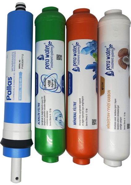 Tüm Su Arıtma Cihazlarına Uygun Pallas 80 Gpd Mebran+Alkali+Mineral+ Tatlandırıcı Filtre