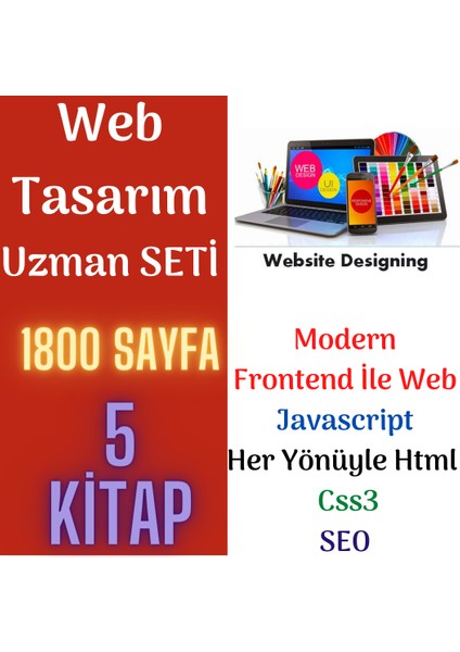 Enine Boyuna Eğitim Web Tasarım Uzman Seti (Modern Web Tasarım Seti 5 Kitap)