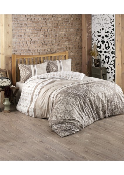 Çift Kişilik Nevresim Takımı Dilay Kahverengi