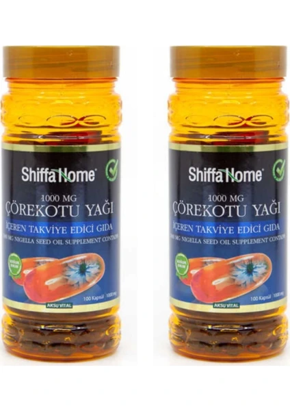 Shiffa Home Çörekotu Yağı 1000MG 100 Kapsül x 2 Adet