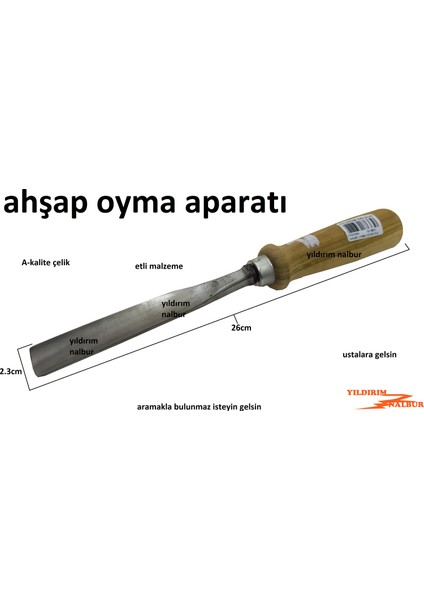 Ahşap Oyma Düz İskarpela 26 cm