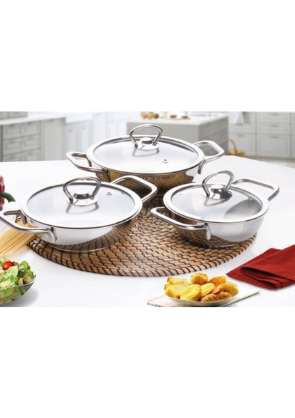 Stil 6 Parça Çelik Sahan Seti