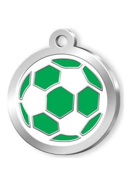 Mineli Seri Futbol Topu Desenli Künye Yeşil Beyaz